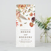 Herfst Harvest Rustic Pumpkin Floral Wedding Progr Programma (Staand voorkant)