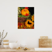 Herfst Harvest Sunflower Poster (Keuken)