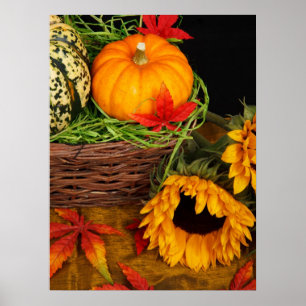 Herfst Harvest Sunflower Poster