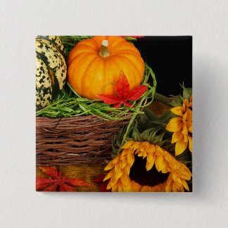 Herfst Harvest Sunflower Vierkante Button 5,1 Cm