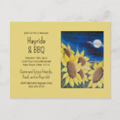 Herfst Hayride BBQ Zonnebloemen Folk Art Invitatio Briefkaart (Voorkant)