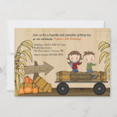 Herfst Hayride Party Invitation Kaart (Voorkant)