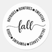 Herfst Hayrides Bonfire Cider Thanksgiving Ronde Sticker (Voorkant)