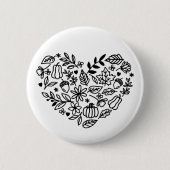 Herfst Heart Ronde Button 5,7 Cm (Voorkant)
