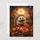 Herfst Hedgehog Briefkaart (Voorkant / Achterkant)