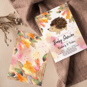 Herfst Hedgel baby shower Kaart