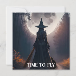 Herfst Heksen Landschap Met Volle Maan Zwarte Kat 