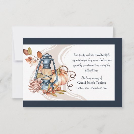 Herfst Herdenking Begrafenis Dank u kaart (Voorkant)