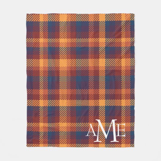 Herfst Herfst Aarde Tonen Plaid Patroon Fleece Deken (Voorkant)
