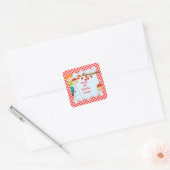 Herfst Herfst Appel plukken Rood Haar Jongen Verja Vierkante Sticker (Envelop)