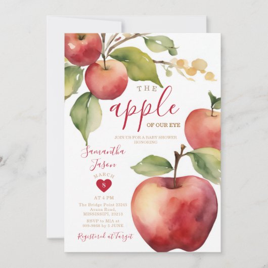 Herfst Herfst Appel van mijn Oog Baby shower Uitno Kaart (Voorkant)