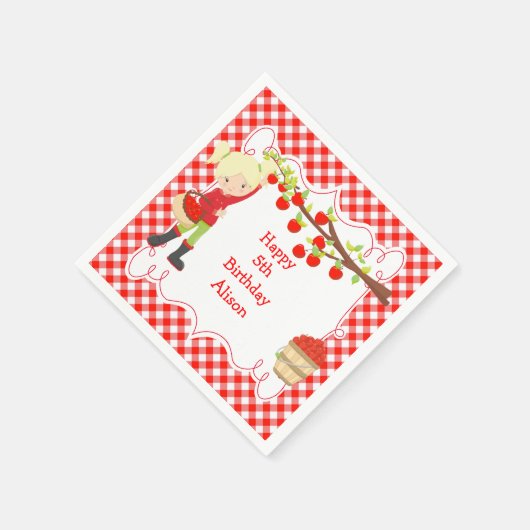 Herfst herfst Apple die de Birthday-partij heeft a Servet (Hoek)