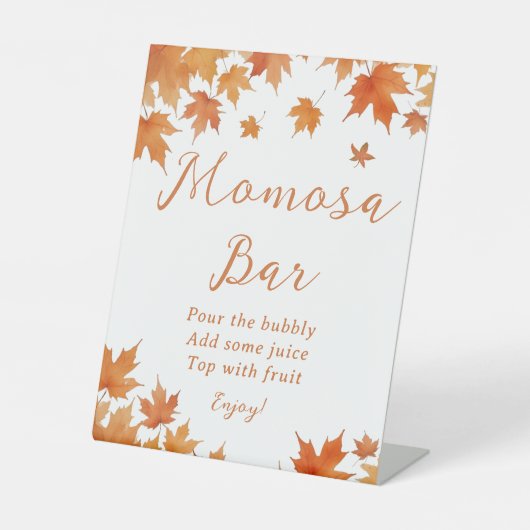 Herfst Herfst Baby shower Momosa Bar Reclamebord Met Voetstuk (Voorkant)