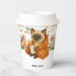 Herfst Herfst Baby shower voor kattenliefhebbers Papieren Bekers