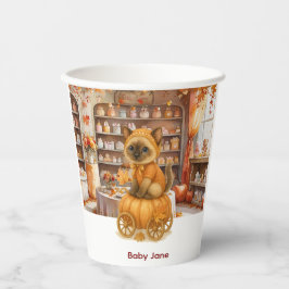 Herfst Herfst Baby shower voor kattenliefhebbers Papieren Bekers
