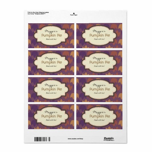 Herfst Herfst baketiketten Etiket (Full Sheet)