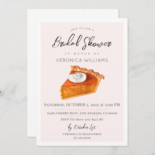 Herfst herfst behandelt de Uitnodiging van de Brid (Voorkant / Achterkant)