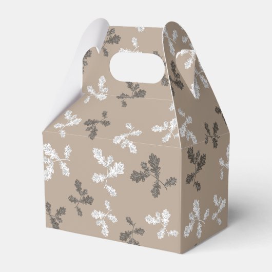 Herfst Herfst bladeren bruin patroon Bedankdoosjes (Voorkant Zijde)