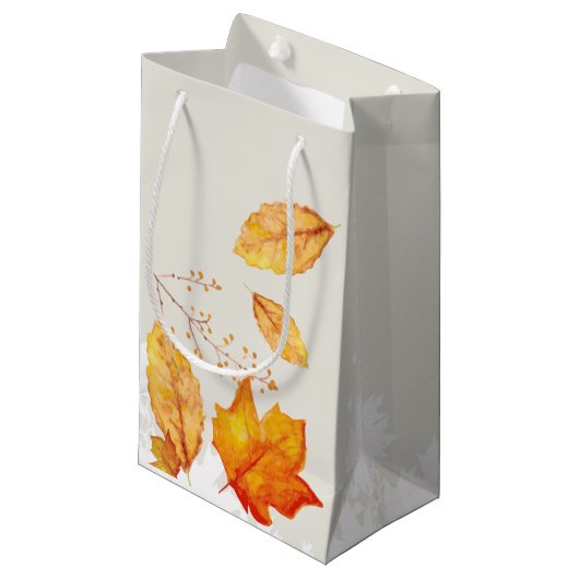 Herfst herfst bladeren geschenkzak klein cadeauzakje (Voorkant Gekanteld)