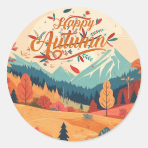 Herfst/Herfst/bladeren/kleurrijk Ronde Sticker