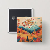 Herfst/Herfst/bladeren/kleurrijk Vierkante Button 5,1 Cm (Voorkant /achterkant)