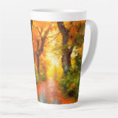 Herfst/Herfst/Bladeren/natuur Latte Mok (Rechterhoek)