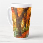 Herfst/Herfst/Bladeren/natuur Latte Mok (Linkerhoek)