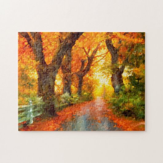 Herfst/Herfst/Bladeren/natuur Legpuzzel (Horizontaal)