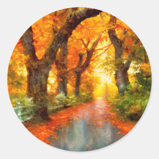 Herfst/Herfst/Bladeren/natuur Ronde Sticker (Voorkant)
