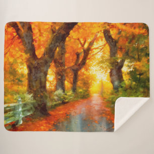 Herfst/Herfst/Bladeren/natuur Sherpa Deken