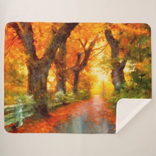 Herfst/Herfst/Bladeren/natuur Sherpa Deken (Voorkant (horizontaal))