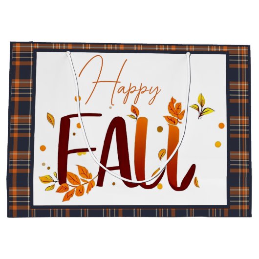 Herfst/herfst/bladeren/plaid Groot Cadeauzakje (Achterkant)