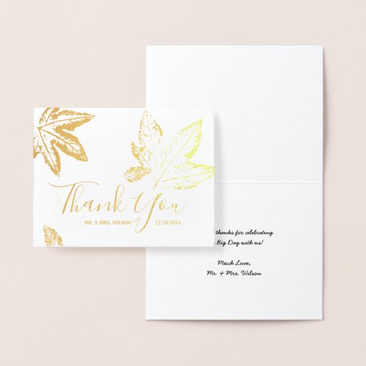 Herfst herfst bladeren | Rustieke bruiloft dank u  Folie Kaarten (Display)
