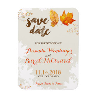 Herfst Herfst bladeren Save the Date Magnet Magneet