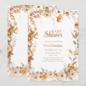 Herfst Herfst Bloemen Baby shower Kaart (Voorkant / Achterkant)