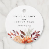 Herfst Herfst Bloemen Boho Bruiloft Bedankjes Labels (Voorkant)