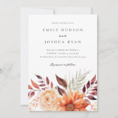 Herfst Herfst Bloemen Boho Bruiloft Kaart (Voorkant)