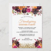 Herfst Herfst Bloemen Goud Glitter Friendsgiving Kaart (Voorkant)