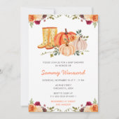 Herfst Herfst Bloemen Pompoenen Laarzen Baby showe Kaart (Voorkant)