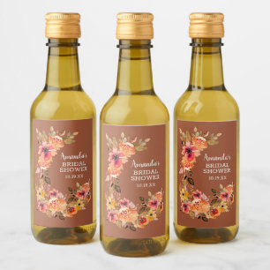Herfst Herfst Bloemen Vrijgezellenfeest Mini Wijn Etiket