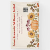 Herfst Herfst Bloemenoogst QR Code Festival Spandoek (Verticaal)