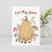 Herfst herfst bloemenpompoen bunco kaart (Staand voorkant)