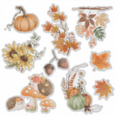 Herfst Herfst Boho Waterverf Scrapbook Stickers (Voorkant)