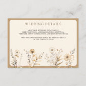 Herfst herfst Boho Wildflower bruiloft details Informatiekaartje (Voorkant)