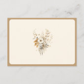 Herfst herfst Boho Wildflower bruiloft details Informatiekaartje (Achterkant)