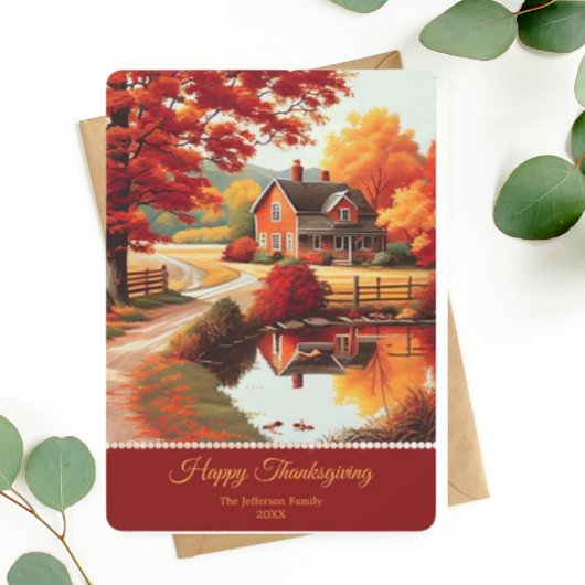 Herfst Herfst Bomen Scenary Landschap Thanksgiving Feestdagenkaart