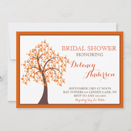 Herfst Herfst Boom Bruids Douche Uitnodigingen (Voorkant)