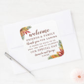 Herfst herfst bruiloft gunst gepersonaliseerd dank vierkante sticker (Envelop)