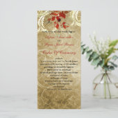 herfst herfst bruin bladeren bruiloft programma (Staand voorkant)