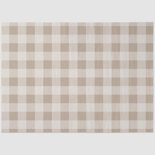 Herfst Herfst Bruin Taupe Plaid Patroon Tissuepapier (Voorkant)